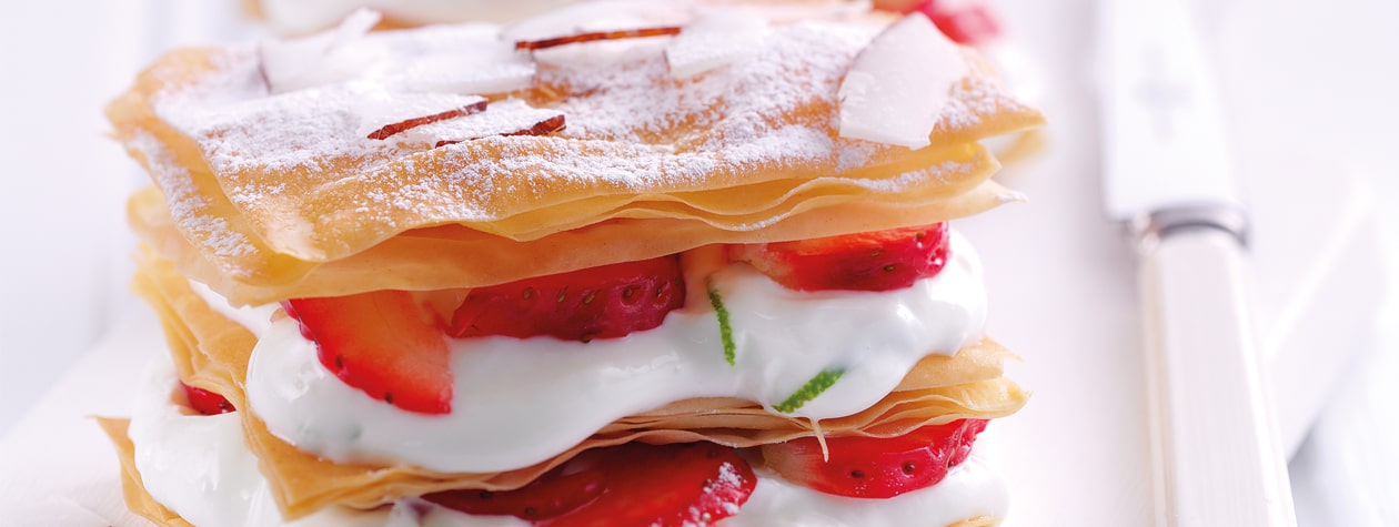Strawberry, Coconut, Mint & Lime Millefeuille