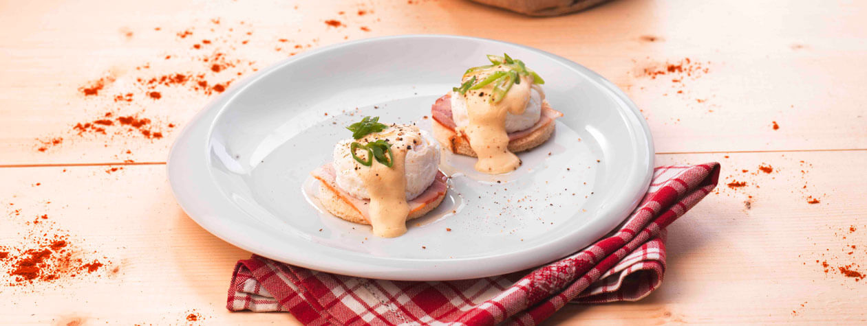Eggs Benedict with a Mustard FAGE Total Yoghurt Sauce