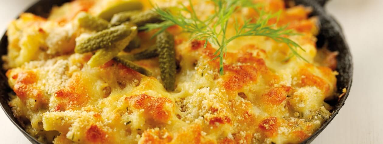 Macaroni Cheese with Dill & Pickled Gherkins