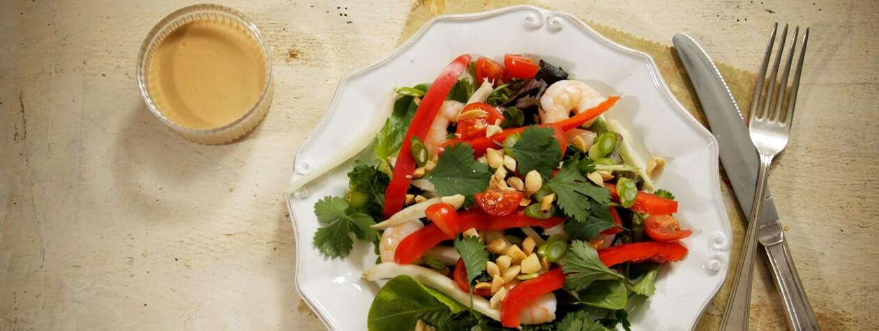 Prawn Salad with Yoghurt Satay